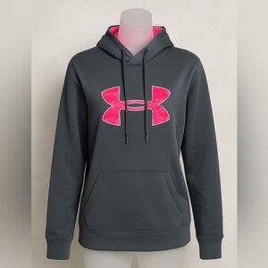 Under Armour Gray Hoodie with Pink Logo/women size SM/P/P